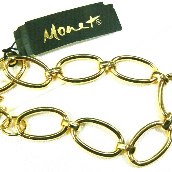 NWT Monet Gold Tone Metal oval link bracelet - Picture 1 of 4
